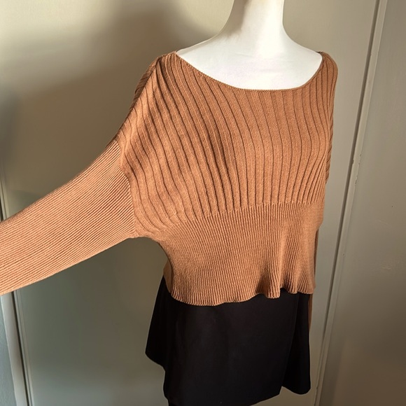 PacSun LA Hearts A Fall Date Pullover Ribbed Slouchy Boatneck Knit Sweater - Picture 1 of 10